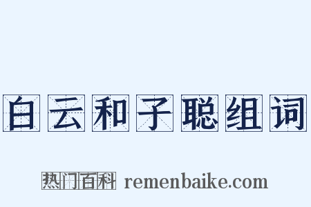白云和子聪组词是什么意思的图片